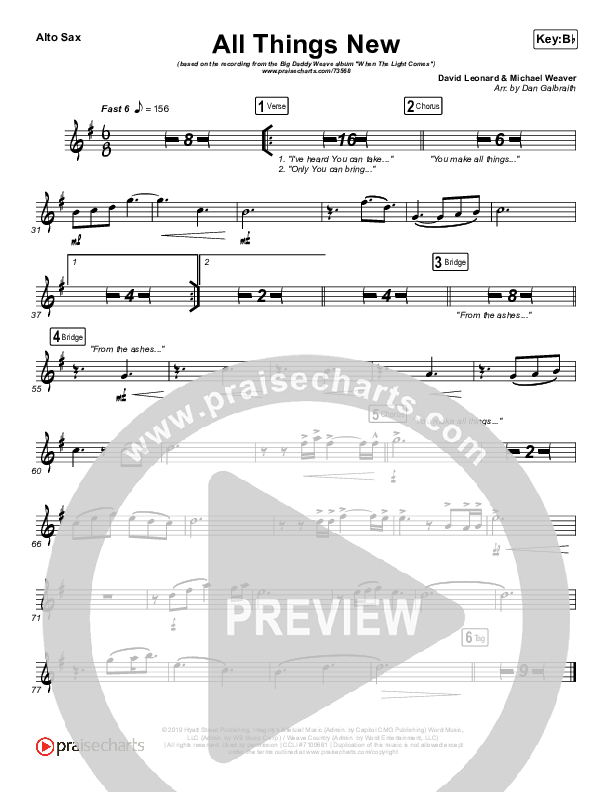 All Things New Alto Sax (Big Daddy Weave)