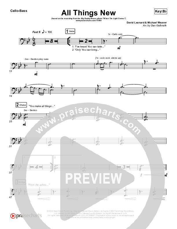 All Things New Cello/Bass (Big Daddy Weave)