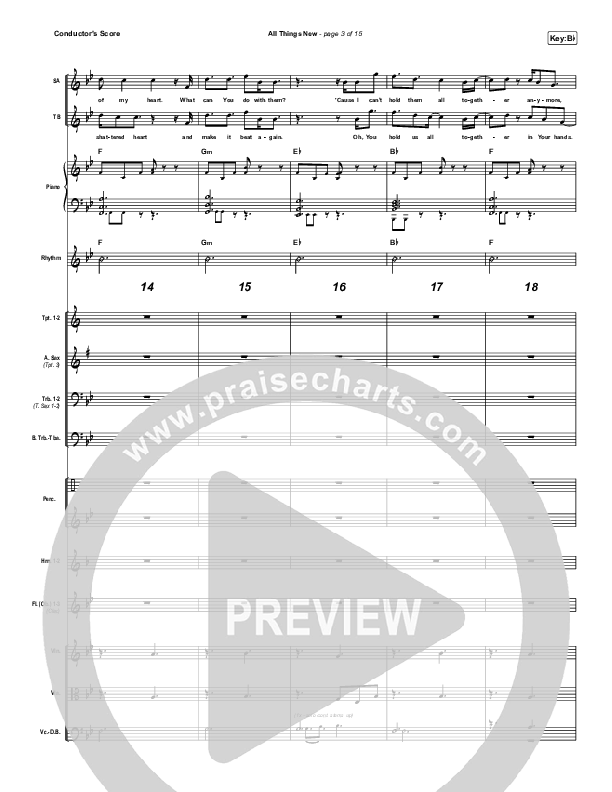 All Things New Conductor's Score (Big Daddy Weave)