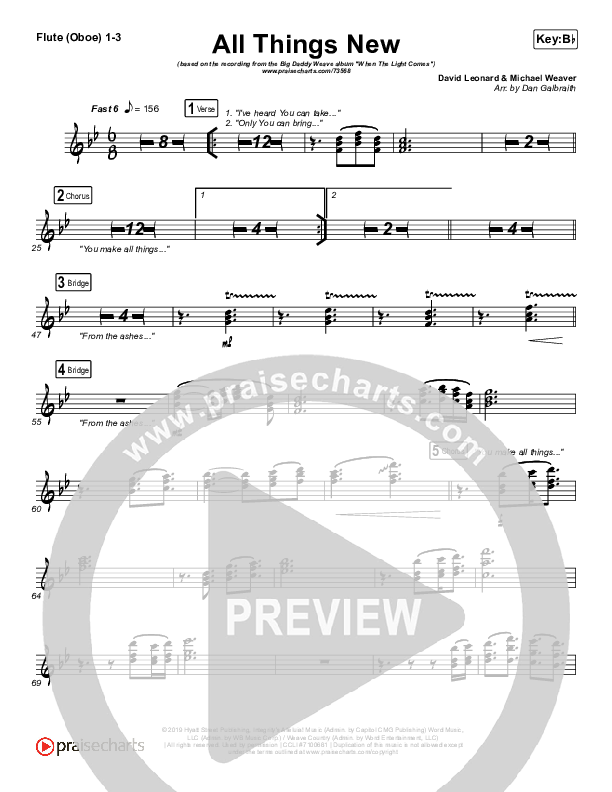 All Things New Flute/Oboe 1/2/3 (Big Daddy Weave)
