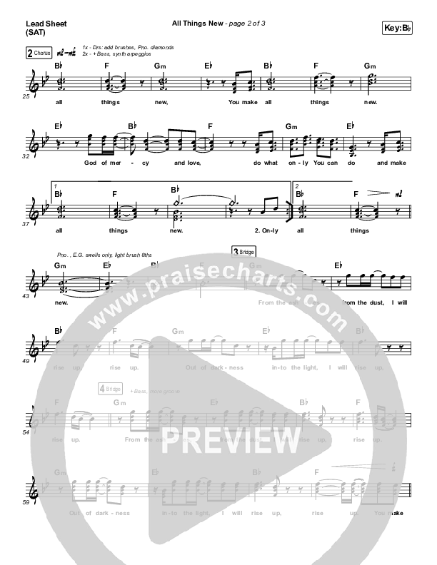 All Things New Lead Sheet (SAT) (Big Daddy Weave)