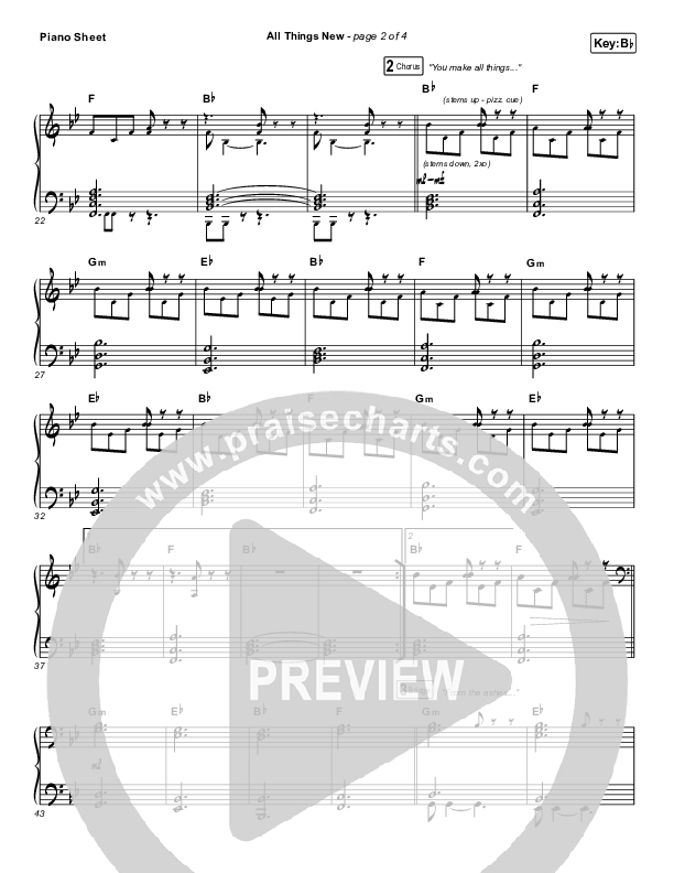 All Things New Piano Sheet (Big Daddy Weave)