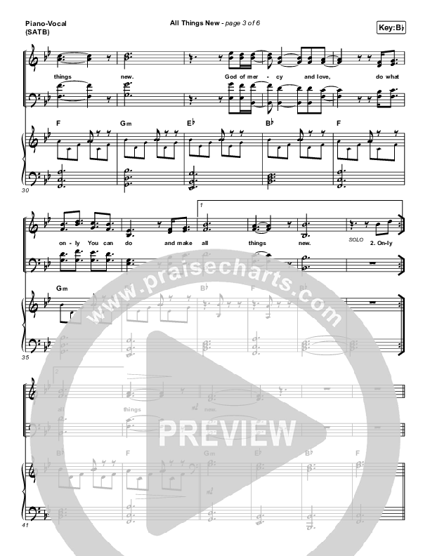 All Things New Piano/Vocal (SATB) (Big Daddy Weave)