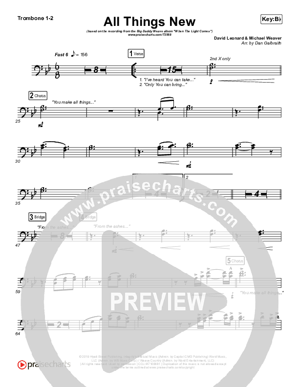 All Things New Trombone 1/2 (Big Daddy Weave)