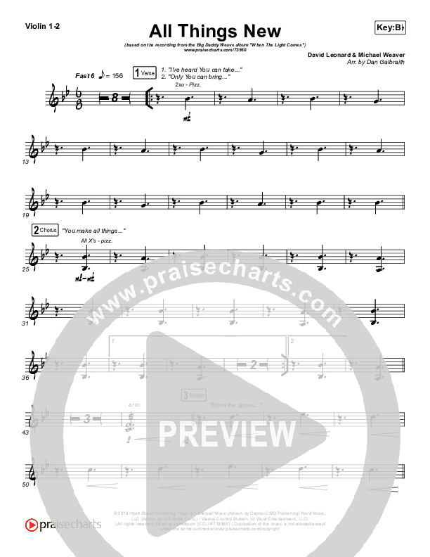 All Things New Violin 1/2 (Big Daddy Weave)