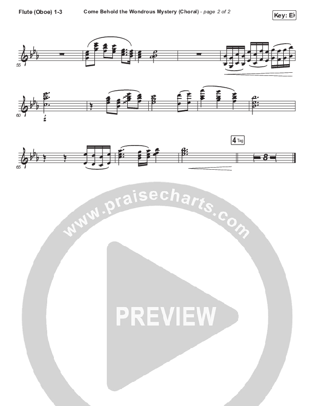 Come Behold The Wondrous Mystery (Choral Anthem SATB) Flute/Oboe 1/2/3 (Keith & Kristyn Getty / Arr. Luke Gambill)