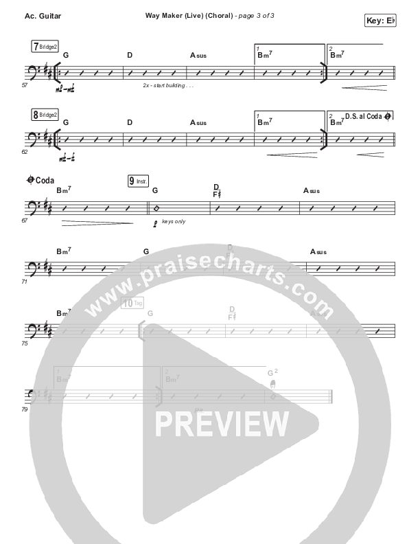 Way Maker (Choral Anthem SATB) Acoustic Guitar (Leeland / Arr. Luke Gambill)