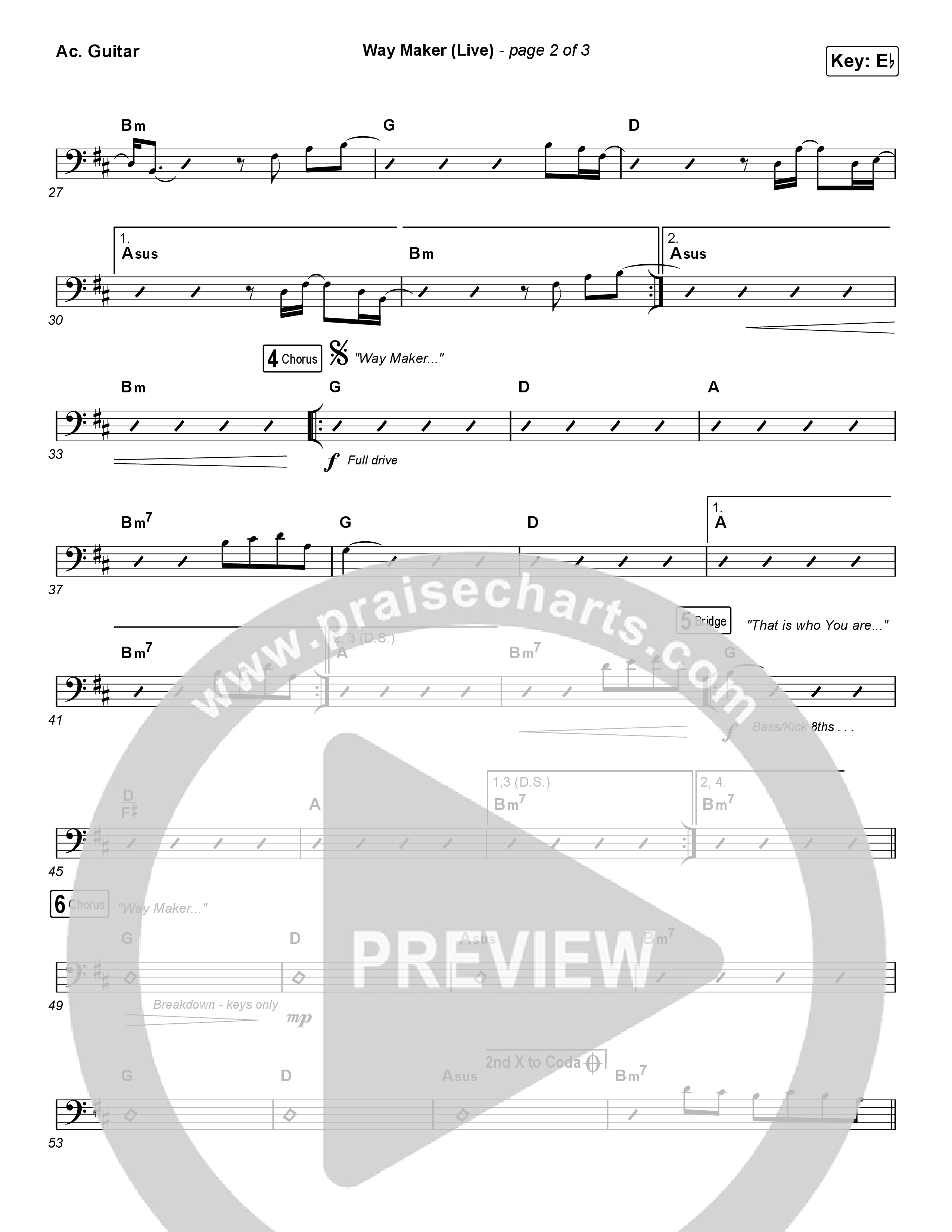 Way Maker (Choral Anthem SATB) Acoustic Guitar (Leeland / Arr. Luke Gambill)