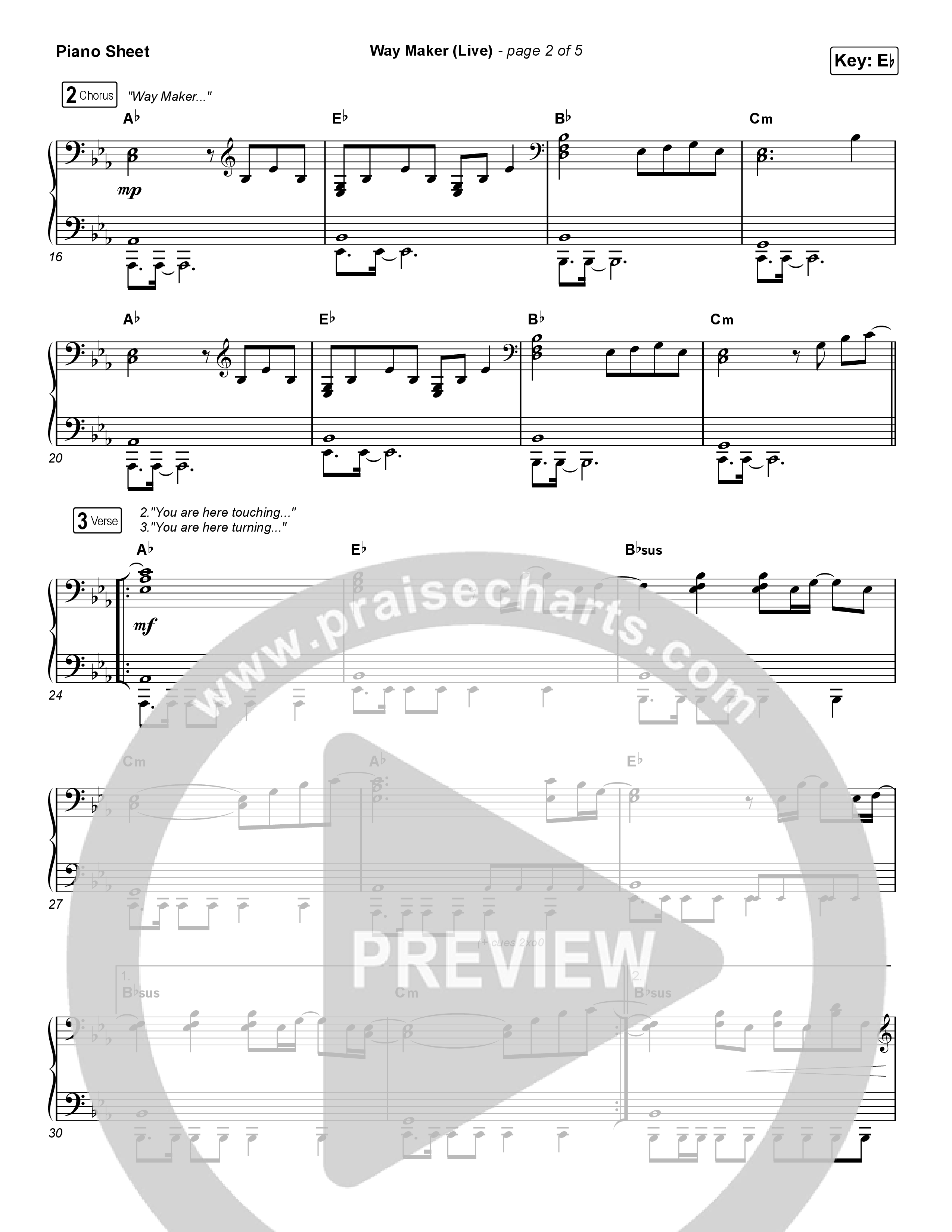 Way Maker (Choral Anthem SATB) Piano Sheet (Leeland / Arr. Luke Gambill)