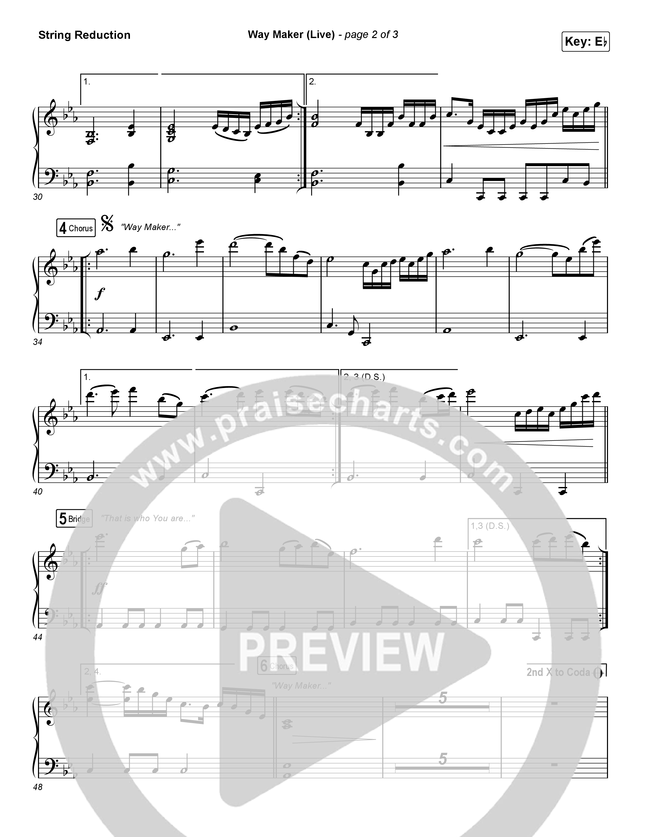 Way Maker (Choral Anthem SATB) String Pack (Leeland / Arr. Luke Gambill)