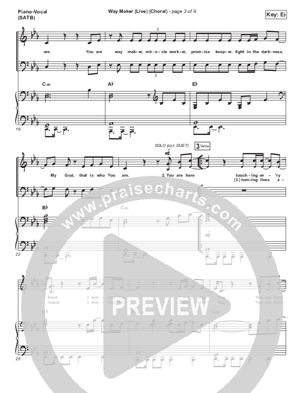 Way Maker (Choral Anthem SATB) Piano/Vocal Pack (Leeland / Arr. Luke Gambill)