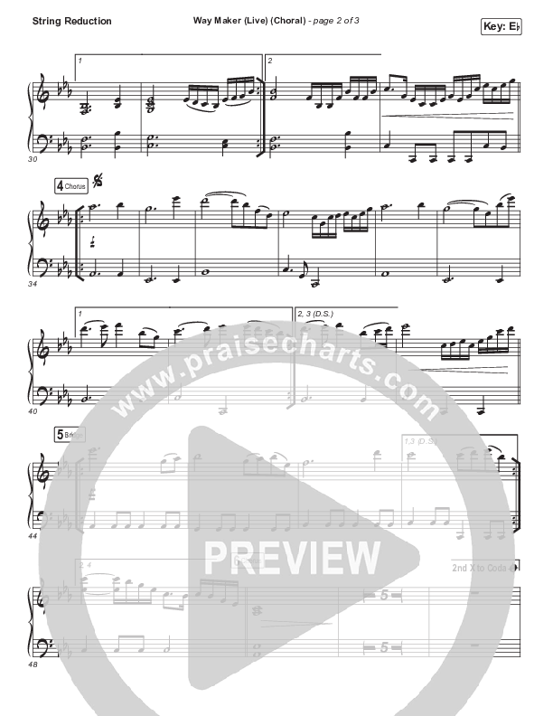 Way Maker (Choral Anthem SATB) String Pack (Leeland / Arr. Luke Gambill)