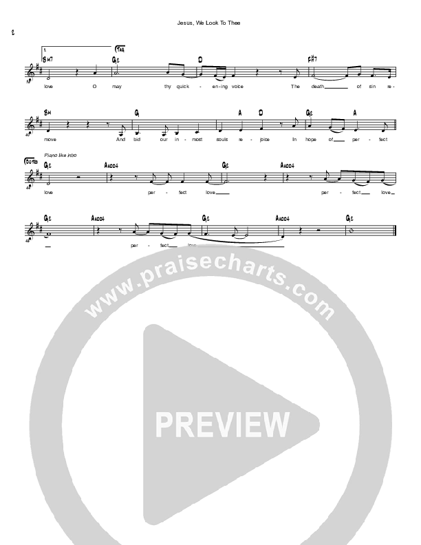 Jesus We Look To Thee Lead Sheet (Simple Hymns / Savannah Ellis)