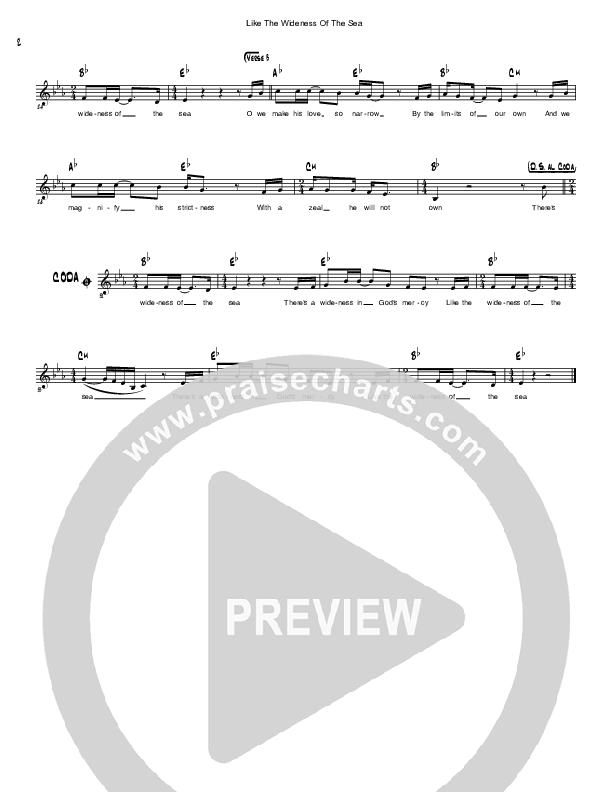 Like A Wideness Of The Sea Lead Sheet (Simple Hymns / Anthony Skinner)