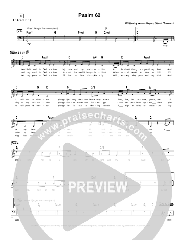 Psalm 62 Lead Sheet (Simple Hymns / Aaron Keyes)