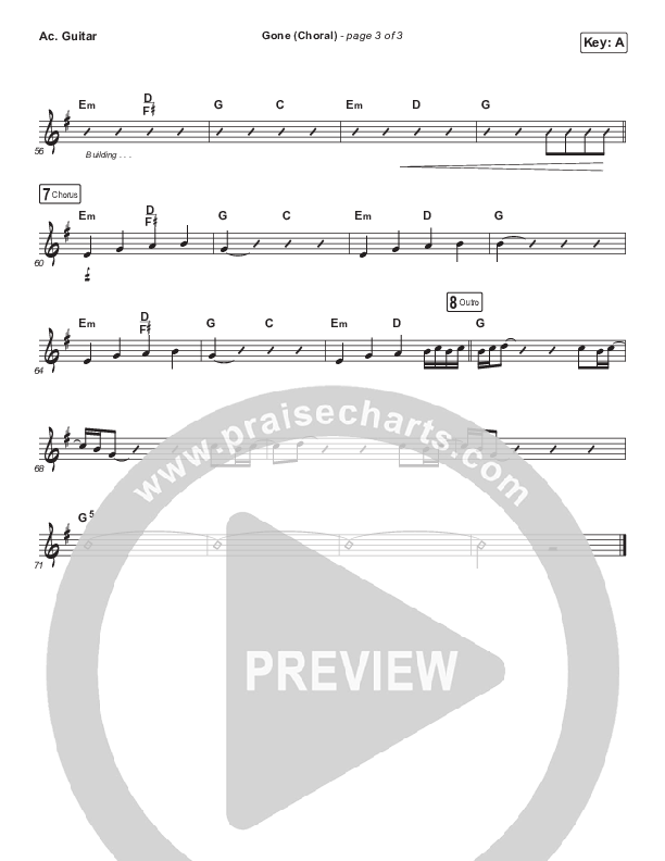 Gone (Choral Anthem SATB) Acoustic Guitar (Elevation Worship / Arr. Luke Gambill)