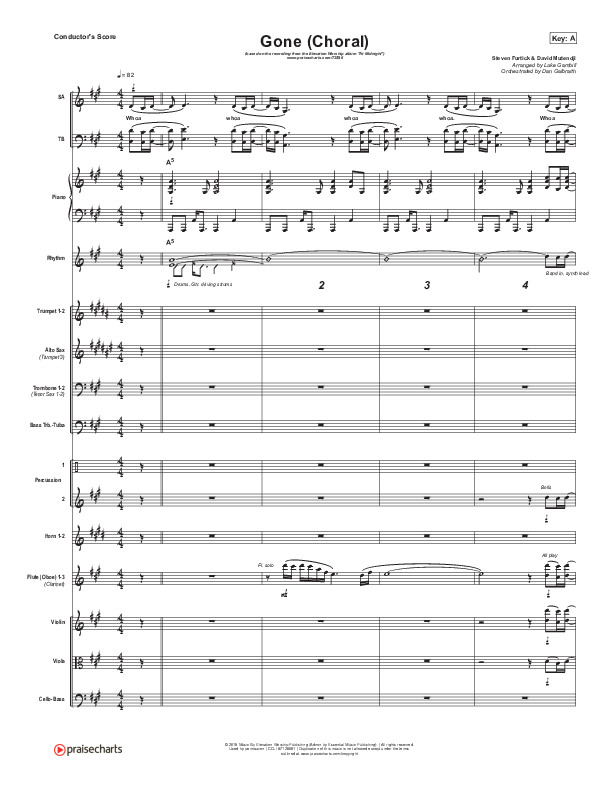Gone (Choral Anthem SATB) Conductor's Score (Elevation Worship / Arr. Luke Gambill)