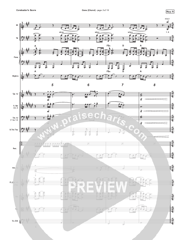 Gone (Choral Anthem SATB) Orchestration (Elevation Worship / Arr. Luke Gambill)