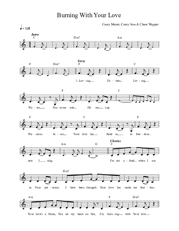 Burning With Your Love (Live) Choir Sheet (SATB) (Leeland)