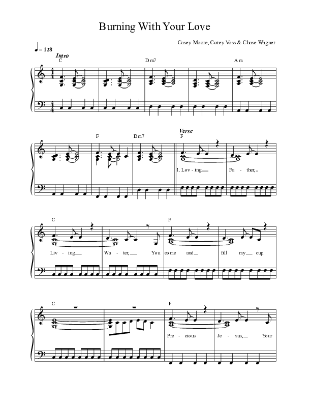 Burning With Your Love (Live) Lead Sheet (Leeland)
