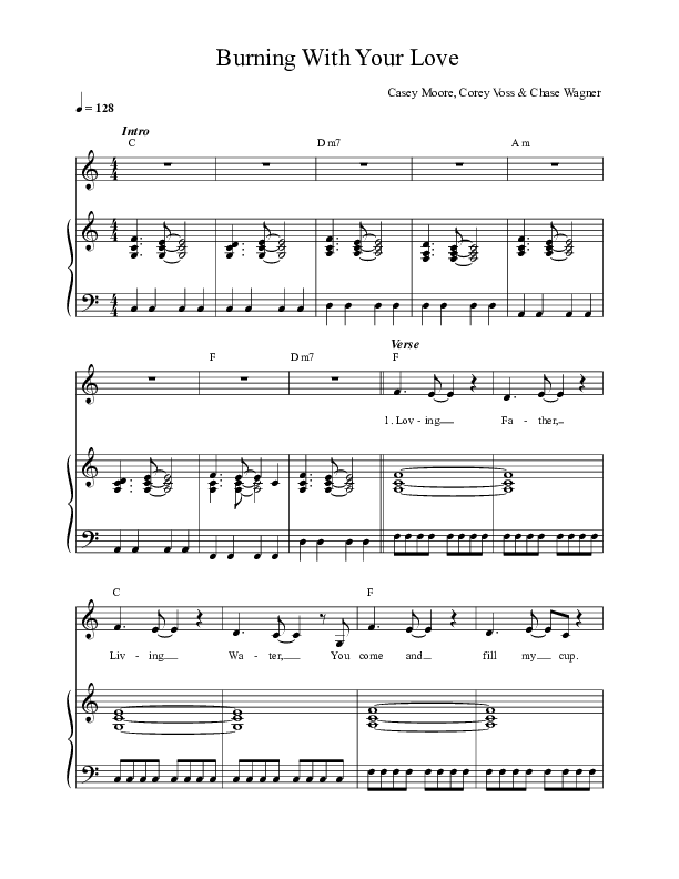 Burning With Your Love (Live) Lead & Piano (Leeland)