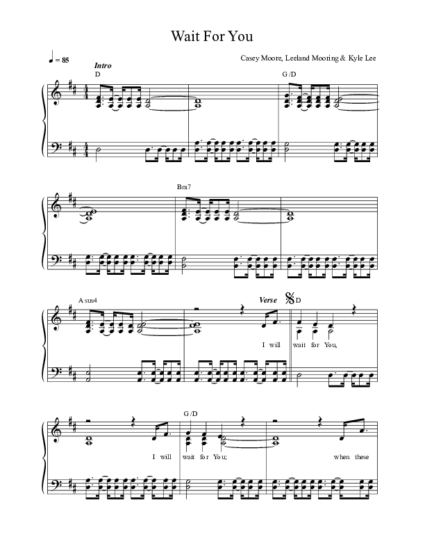 Wait For You (Live) Choir Sheet (SATB) (Leeland)