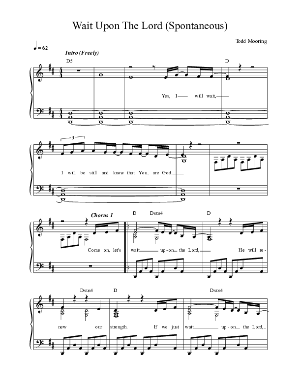 Wait Upon The Lord (Spontaneous) (Live) Choir Sheet (SATB) (Leeland)