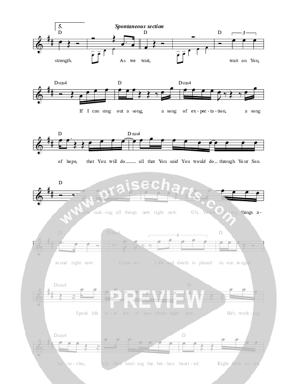 Wait Upon The Lord (Spontaneous) (Live) Lead Sheet (Leeland)