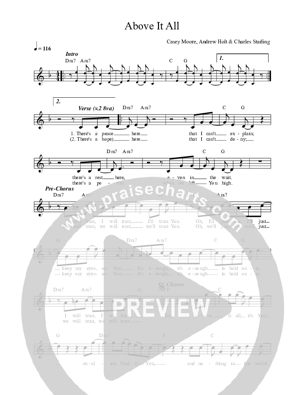 Above It All (Live) Choir Sheet (SATB) (Leeland)