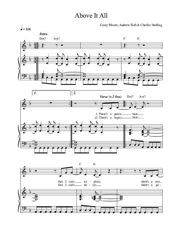 Above It All (Live) Piano/Vocal (Leeland)