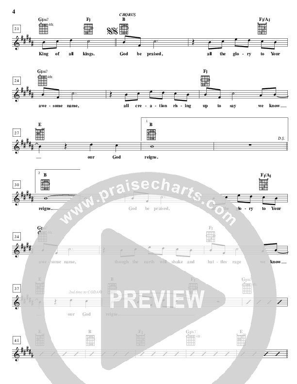God Be Praised Lead Sheet (Desperation Band)