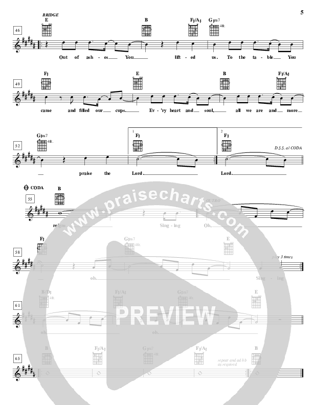 God Be Praised Lead Sheet (Desperation Band)