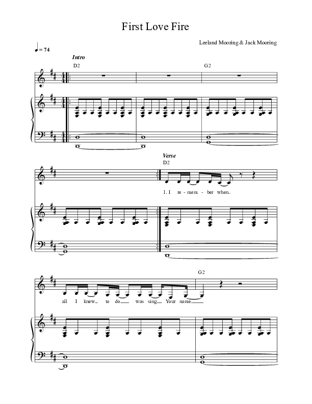 First Love Fire (Live) Lead & Piano (Leeland)