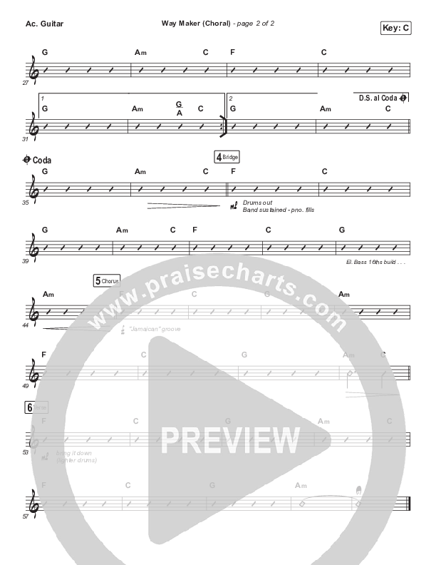 Way Maker (Choral Anthem SATB) Acoustic Guitar (Sinach / Arr. Luke Gambill)