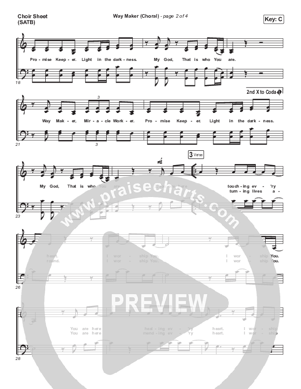 Way Maker (Choral Anthem SATB) Choir Vocals (SATB) (Sinach / Arr. Luke Gambill)