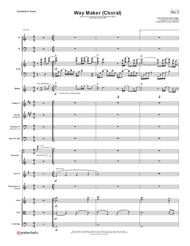 Way Maker (Choral Anthem SATB) Conductor's Score (Sinach / Arr. Luke Gambill)