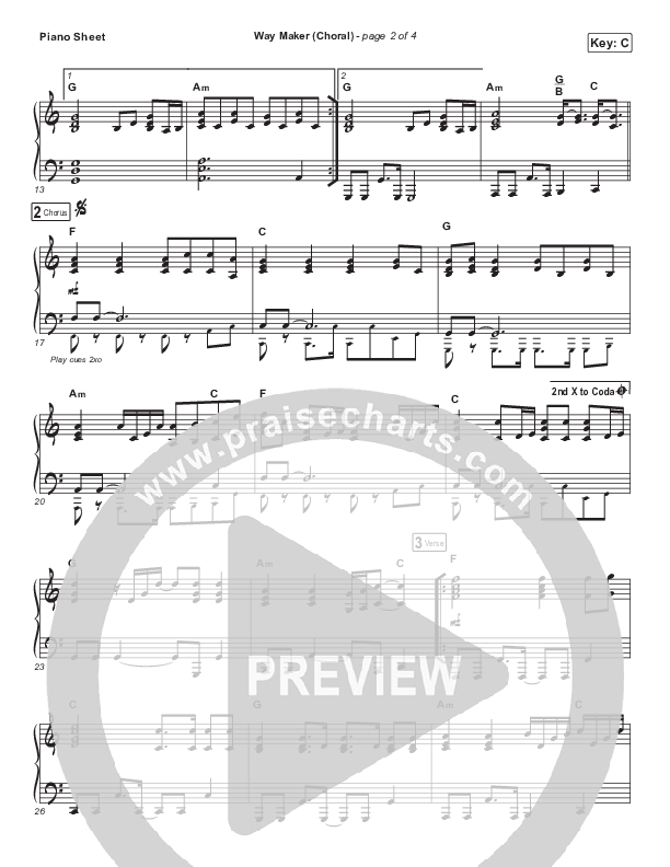 Way Maker (Choral Anthem SATB) Piano Sheet (Sinach / Arr. Luke Gambill)