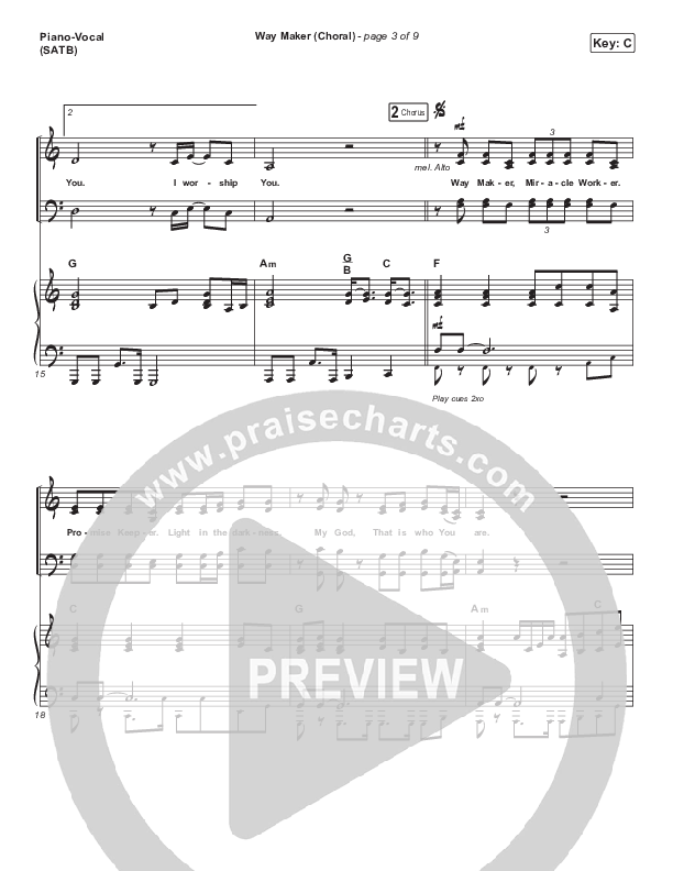 Way Maker (Choral Anthem SATB) Piano/Vocal (SATB) (Sinach / Arr. Luke Gambill)