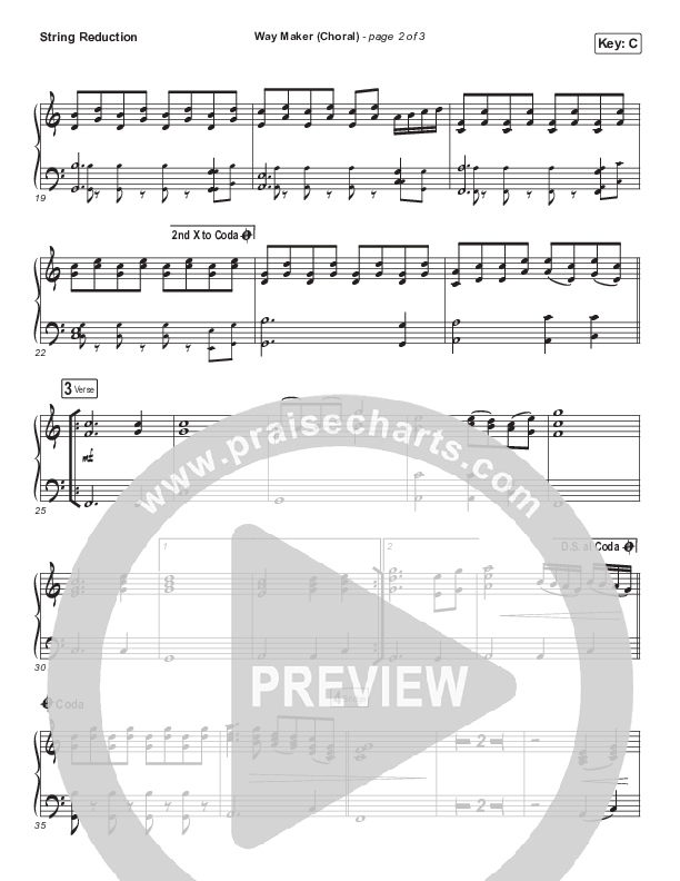 Way Maker (Choral Anthem SATB) String Pack (Sinach / Arr. Luke Gambill)