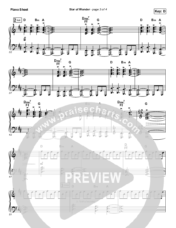 Star Of Wonder Piano Sheet (Phil Wickham)