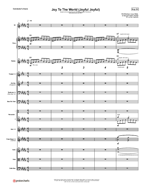 Joy To The World (Joyful Joyful) Conductor's Score (Phil Wickham)