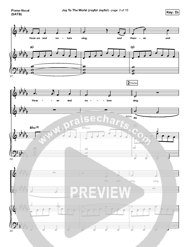 Joy To The World (Joyful Joyful) Piano/Vocal (SATB) (Phil Wickham)