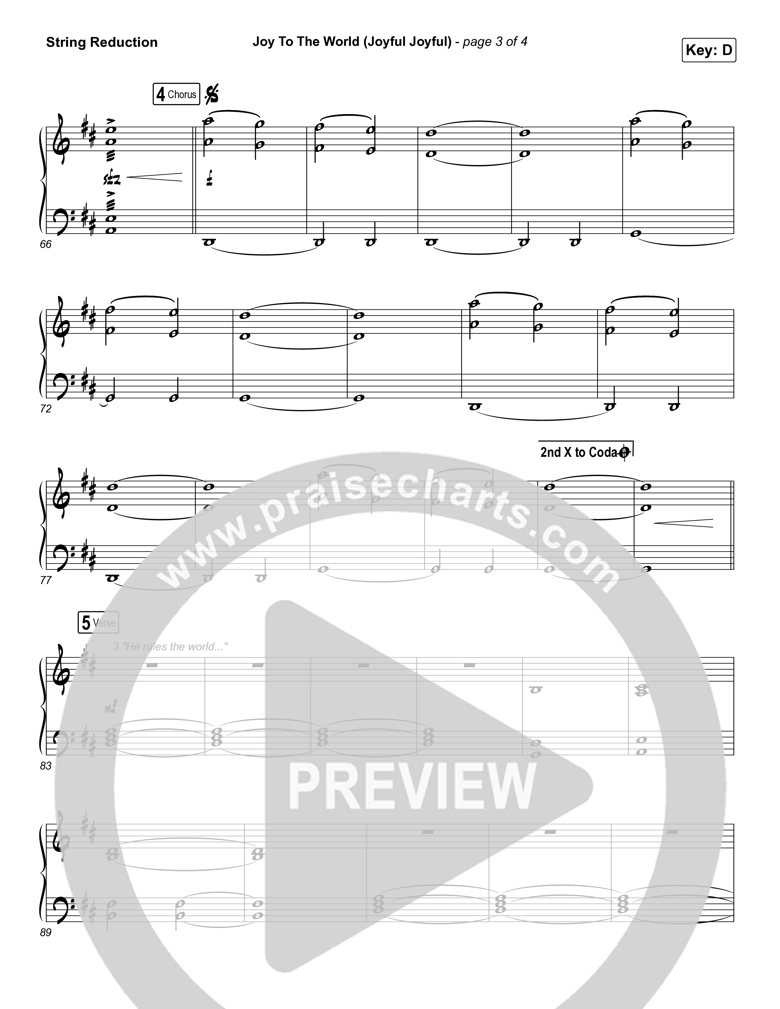 Joy To The World (Joyful Joyful) String Reduction (Phil Wickham)