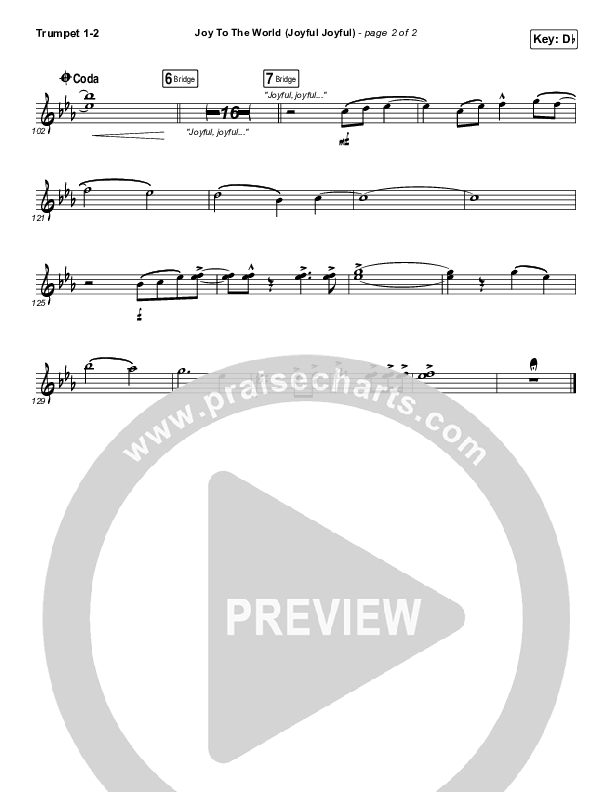Joy To The World (Joyful Joyful) Trumpet 1,2 (Phil Wickham)