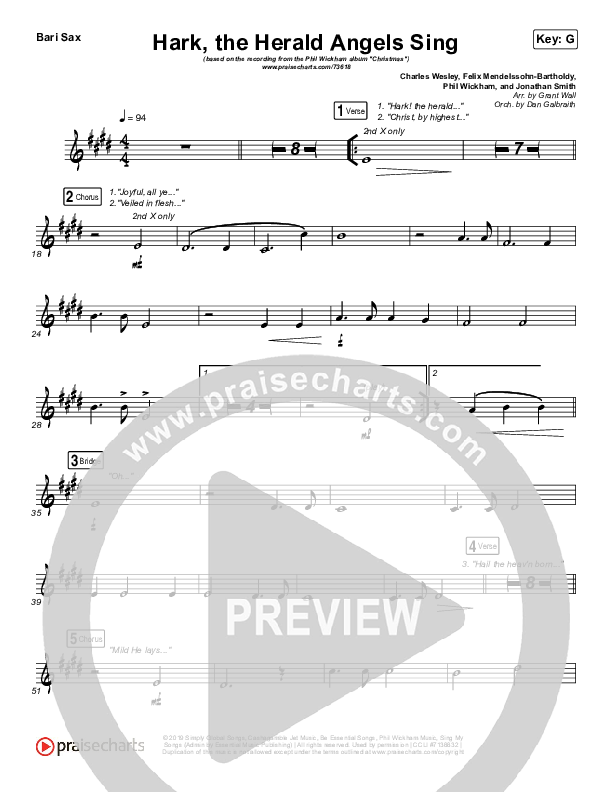 Hark The Herald Angels Sing Bari Sax (Phil Wickham)
