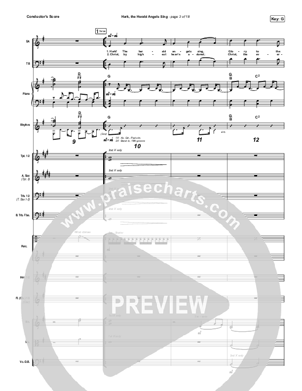 Hark The Herald Angels Sing Conductor's Score (Phil Wickham)