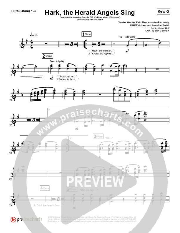 Hark The Herald Angels Sing Flute/Oboe 1/2/3 (Phil Wickham)