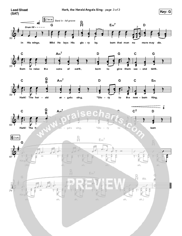 Hark The Herald Angels Sing Lead Sheet (SAT) (Phil Wickham)
