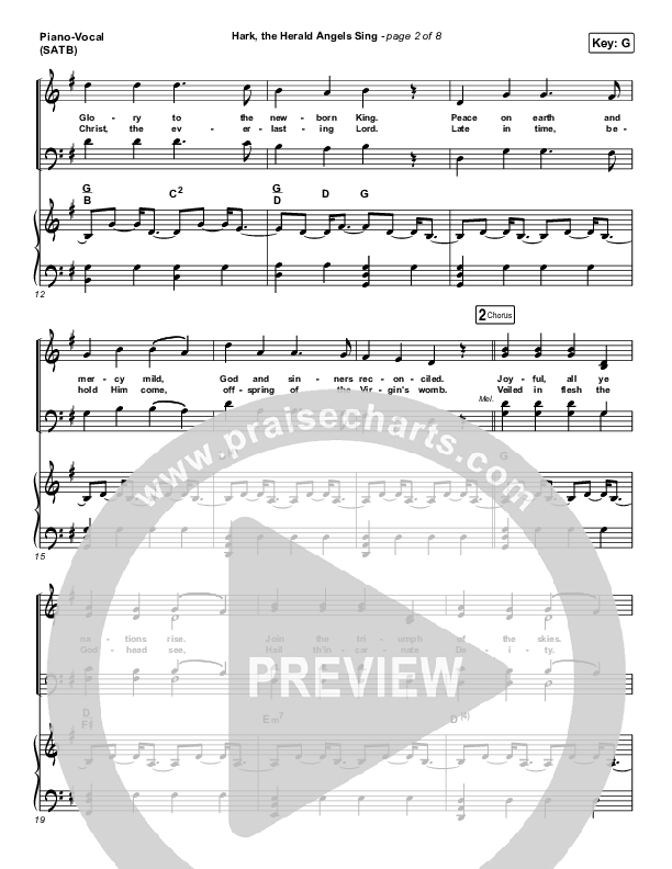 Hark The Herald Angels Sing Piano/Vocal (SATB) (Phil Wickham)