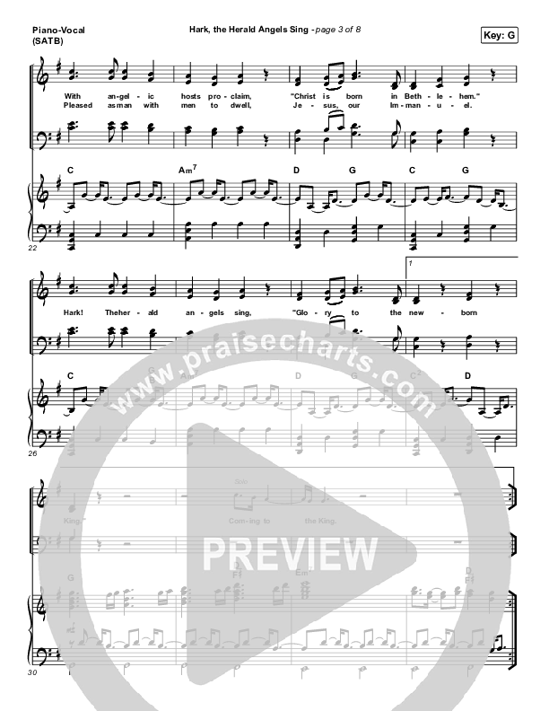 Hark The Herald Angels Sing Piano/Vocal (SATB) (Phil Wickham)